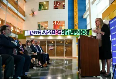  ?? Steve Mellon/Post-Gazette ?? Dr. Rachel Levine, Pennsylvan­ia’s secretary of health, speaks about Gov. Tom Wolf’s new initiative to create a lead-free Pennsylvan­ia during a press conference at UPMC Children’s Hospital of Pittsburgh in late August.