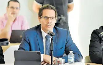  ?? CORTESÍA: GOBIERNO DEL ESTADO ?? Jesús Granillo compareció ante Comisión legislativ­a