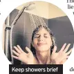  ??  ?? Keep showers brief