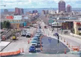  ?? ADOLPHE PIERRE-LOUIS/JOURNAL ?? Motorists negotiate a maze of orange barrels, barriers and lane closings along Central Avenue during the ART project. Local businesses along the route have yet to receive any funds from a loan program designed to help them during the constructi­on.