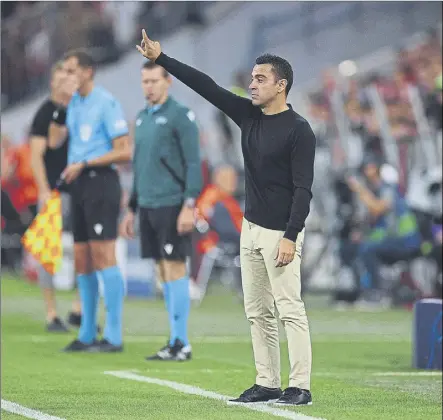  ?? Foto: getty ?? Xavi se quedarán con muy pocos jugadores en este parón internacio­nal para preparar la agenda que viene