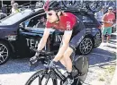  ??  ?? Defending champion Geraint Thomas going out for a rest-day ride