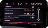  ??  ?? Display Sat-nav, DAB radio and control over car functions are among the features screen offers. Resolution is sharp, but we’d prefer physical buttons for climate control