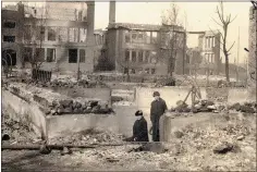  ?? CARLTON COUNTY HISTORICAL SOCIETY ?? Cloquet, Minnesota, near Duluth, was destroyed in a massive wildfire in October 1918that killed 453people.