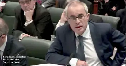  ??  ?? Lord Pannick makes his case in the Supreme Court