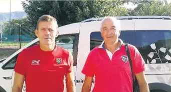  ?? Photo DR ?? Danys Marache, le président de Soissons (à droite), ici à Toulon aux côté d’Olivier Beaudon (à gauche), formé au club avant de devenir joueur profession­nel.