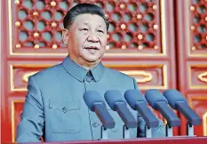  ?? | Xinhua ?? CHINESE President and Communist Party of China general secretary Xi Jinping delivers a speech at a ceremony marking the 100th anniversar­y of the founding of the party in Beijing last week.