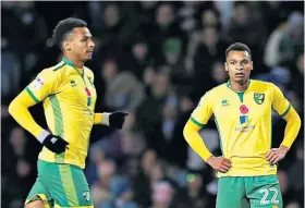  ??  ?? Twin threat: Jacob (main) had a telepathic understand­ing on the pitch with brother Josh (far left) for Norwich