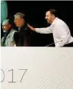  ?? Ansa ?? Salvini e Umberto Bossi