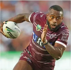  ?? Photo: Manly Sea Eagles ?? UK bound Fiji-born winger Akuila Uate.