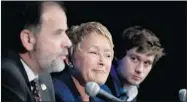  ??  ?? Premier Pauline Marois smirks at a news conference last November announcing a summit on higher education.