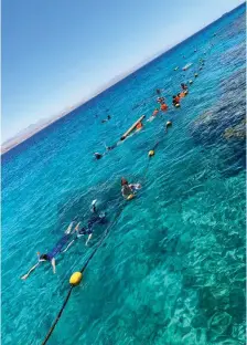  ??  ?? SNORKELING at Eilat Coral Beach.