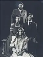  ?? RIC SORGEL ?? The Gibbs family in the Milwaukee Repertory Theater's 1974 production of "Our Town": Dr. Gibbs (Jim Baker); his wife (Ruth Schudson); son George (Robert Ground); and daughter Rebecca (Susan Schoenfeld).