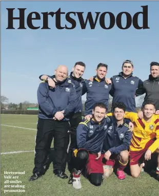  ??  ?? Hertswood Vale are all smiles are sealing promotion