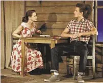  ??  ?? Alexis Bledel and Ansel Elgort cross paths in the Nevada desert in the Off-broadway drama “Regrets.”