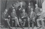  ??  ?? „ In 1909 Dr Abdurahman, second from left in the front row, came to London to plead with the British Government to extend the Cape’s non-racial franchise.