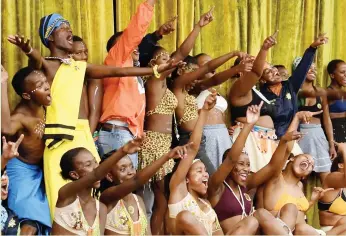  ??  ?? IN SONG: Thirteen traditiona­l dance groups gathered for the Umbiyozo Foundation Traditiona­l Youth DanceOff.