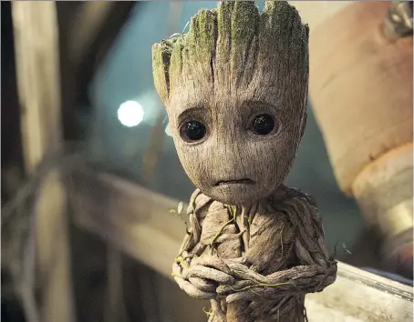  ?? MARVEL STUDIOS/DISNEY ?? Groot, voiced by Vin Diesel, returns as a sapling in Guardians of the Galaxy Vol. 2, which hits theatres Thursday.