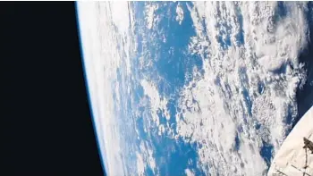  ?? EARTHCAM ?? A live webcam from the Internatio­nal Space Station shows a look at Earth from space April 6.