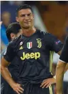  ?? AFP ?? Cristiano Ronaldo of Juventus cries after being shown a red card during the Champions League match against Valencia at the Mestalla stadium in Valencia on Wednesday. —