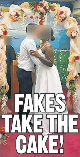  ?? ?? NOPE TO NUPS: Four scammers who staged fake weddings (above and above right) for $20,000 to $35,000 each, for 600 migrants, have been sentenced.