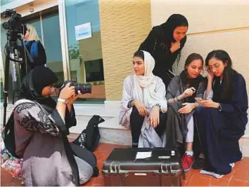  ?? Reuters ?? ■ Women study filmmaking at a university in Jeddah. They are gearing up for more empowermen­t in days to come like being allowed to drive.