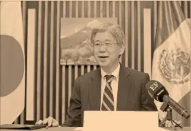  ?? Foto: eric lugo ?? El embajador Takase Yasushi, ayer durante una rueda de prensa con motivo de su reciente llegada a México.