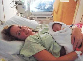  ?? ALLISON SNYDER ?? Allison Snyder says she suffered complicati­ons after an episiotomy, which tore into her rectum, during the birth of her child in 2013. Snyder says it took weeks to have the hole – called a fistula – diagnosed and repaired.