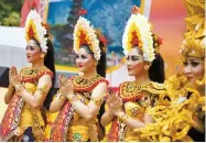  ?? Korea Times photo by Choi Won-suk ?? Balinese dancers perform during the opening ceremony of Festival Indonesia 2019 at Cheonggye Plaza in downtown Seoul, Sept. 20.