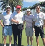  ?? Picture: Clear Sports. ?? From left: Garry Singer, US President Donald Trump, Rory McIlroy and Paul O’Neill.