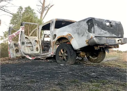  ??  ?? Burnt vehicles have not been on the rise, but there has been a recent spate of dishonesty offences in Kaiapoi.