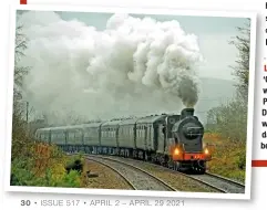  ?? CHARLES FRIEL ?? LEFT Great Northern Railway (Ireland) ‘Q’ class 4-4-0 No. 131 at Greenislan­d with the 2.37pm Belfast Lanyon Place-Whitehead ‘Santa’ train on December 21 2019. The same trains, with the same engine, on the following day were the last Irish main line steam runs before lockdown.