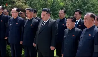  ?? ?? Kim Jong-un attends Kim Ki-nam's state funeral.