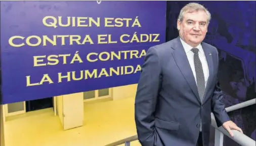  ??  ?? Manuel Vizcaíno, presidente del Cádiz.