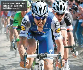  ??  ?? Tom Boonen a fait hier ses adieux au monde cycliste.