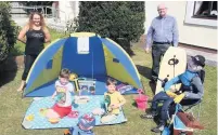  ??  ?? Jonah and Rowan Percival with “Oh we do like to be beside the seaside.