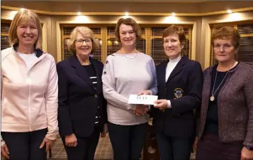  ??  ?? The ladies’ competitio­n in New Ross, sponsored by LuLu boutique (from left): Bernie Murphy (second), Lillian O’Hanlon (President), Anne Bailey (winner), Pat Purcell (Captain), Anne O’Grady (third).