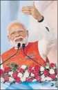  ?? AP ?? ■ PM Narendra Modi addresses the 'Namami Narmada' festival in Gujarat on Tuesday.