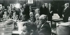  ?? PICTURE: INDEPENDEN­T NEWSPAPERS ARCHIVE, UCT ?? Prime Minister John Vorster, still holding the fort, at a 1978 cabinet meeting.