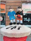  ?? ?? Missing: Piper Angus and Highland dancer Riona – last seen on top of the postbox in Argyll Square.