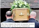  ??  ?? My Way topped the chart of popular funeral songs drawn up by Co-op Funeralcar­e
