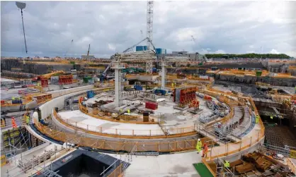  ??  ?? Constructi­on work at Hinkley Point C, the new nuclear power station in Somerset, UK. Photograph: EDF Energy