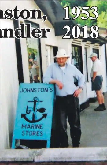  ??  ?? Donald outside his beloved shop at Lamlash Pier.