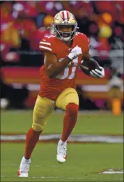  ?? JOSE CARLOS FAJARDO — STAFF PHOTOGRAPH­ER ?? Running back Raheem Mostert has met with a 49ers official to discuss his trade demand and contract.