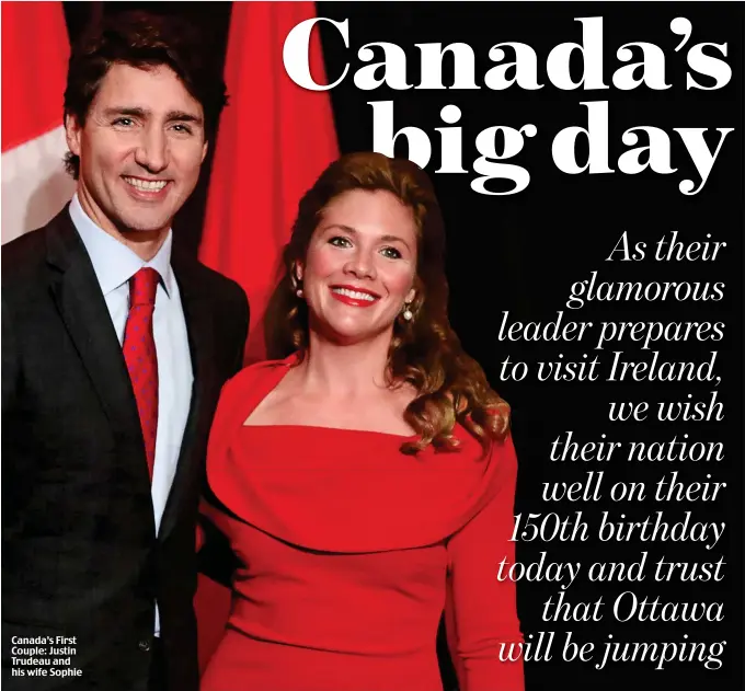  ??  ?? Canada’s First Couple: Justin Trudeau and his wife Sophie