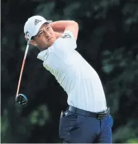  ?? CLIFF HAWKINS GETTY IMAGES ?? Xander Schauffele, with a 13-under 127 total, is the leader after two rounds of the BMW Championsh­ip in Newtown Square, Pa.