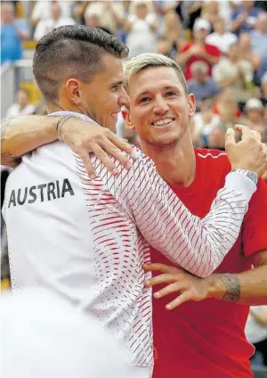  ?? BILD: SN/DER PLANKENAUE­R ?? Dominic Thiem und Dennis Novak durften jubeln.