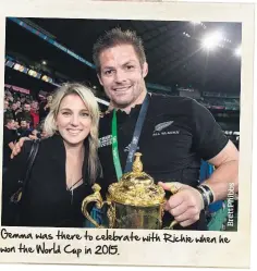  ??  ?? Gemma was there to celebrate with Richie when he won the World Cup in 2015.