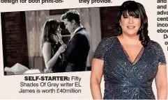  ??  ?? SELF-STARTER: Fifty Shades Of Grey writer EL James is worth £40million