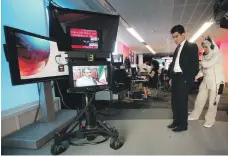  ??  ?? BBC Persian Service presenter Fardad Farahzad prepares for a broadcast at the corporatio­n’s London headquarte­rs